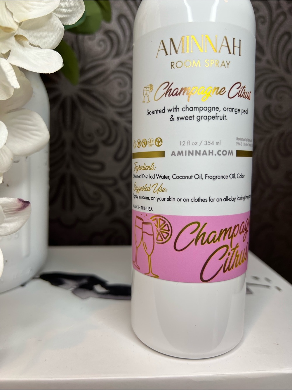 AMINNAH Champagne Citrus Room Spray - 12oz - Picture 3 of 3
